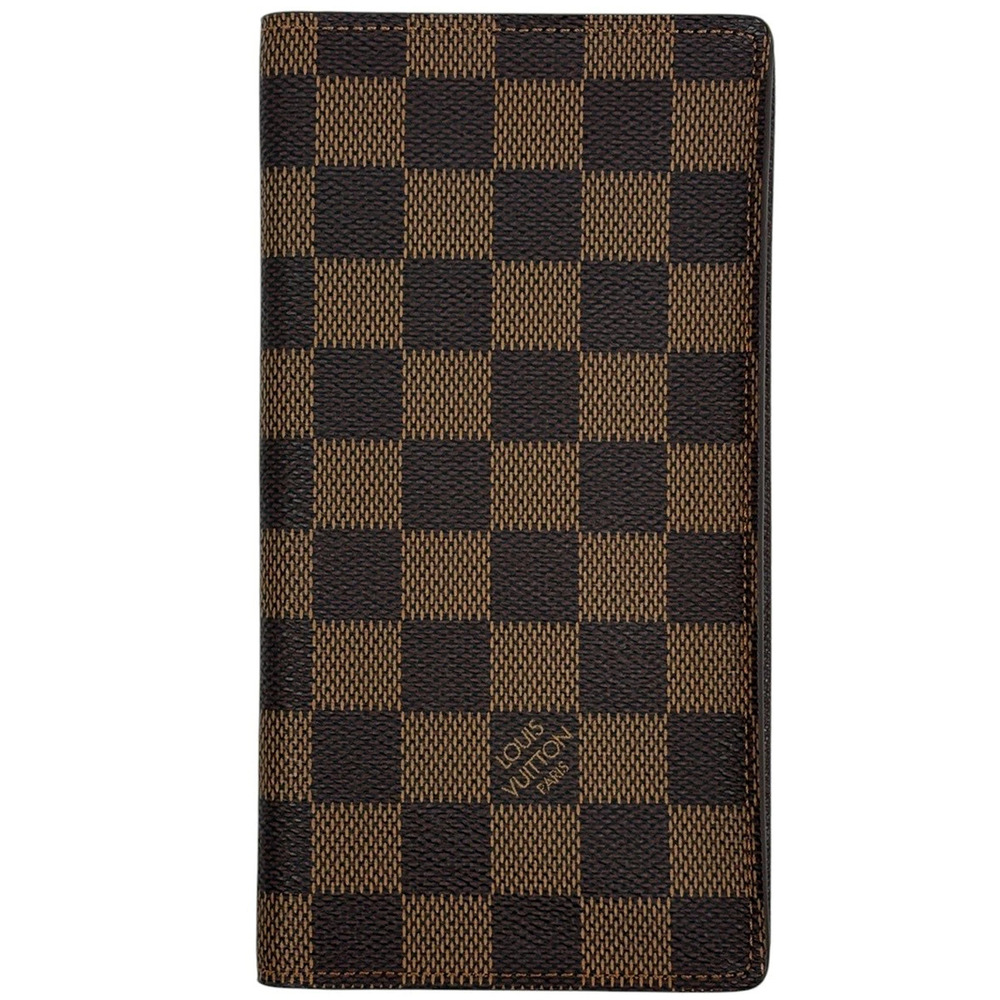 Louis Vuitton Porte Cartes Credit En Long Wallet Bi fold Damier Brown